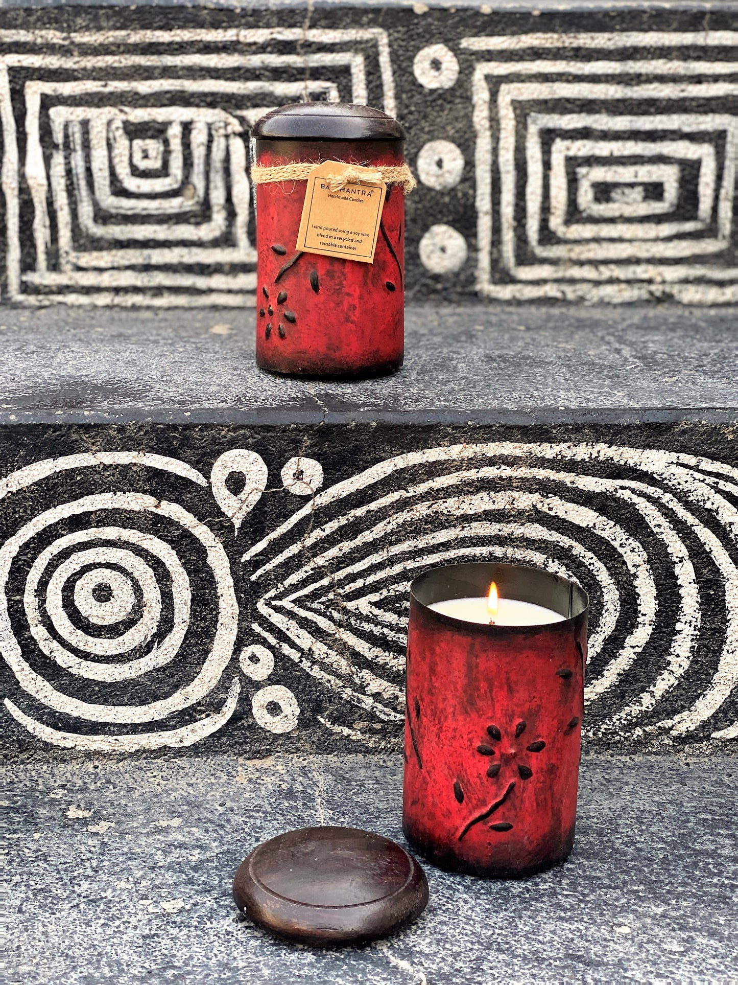 Chilli Pot with Wooden Lid - Red I Soy Candle