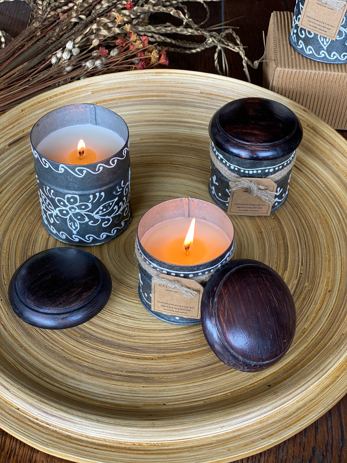 Floral Motif 3D artwork Candle - Small I Soy Wax Candle