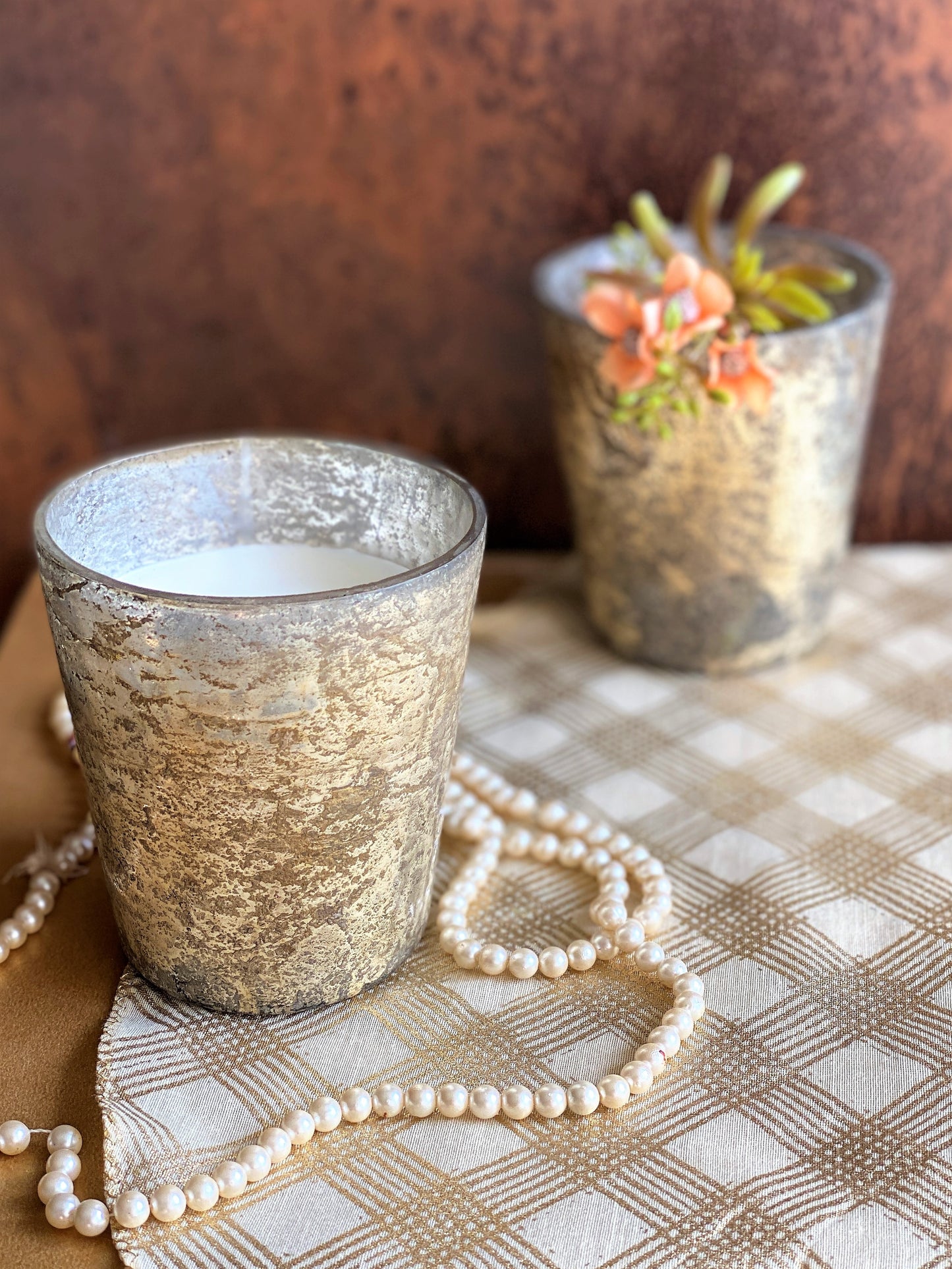 Mercury Glass Candle - Gold I Soy Wax Candle