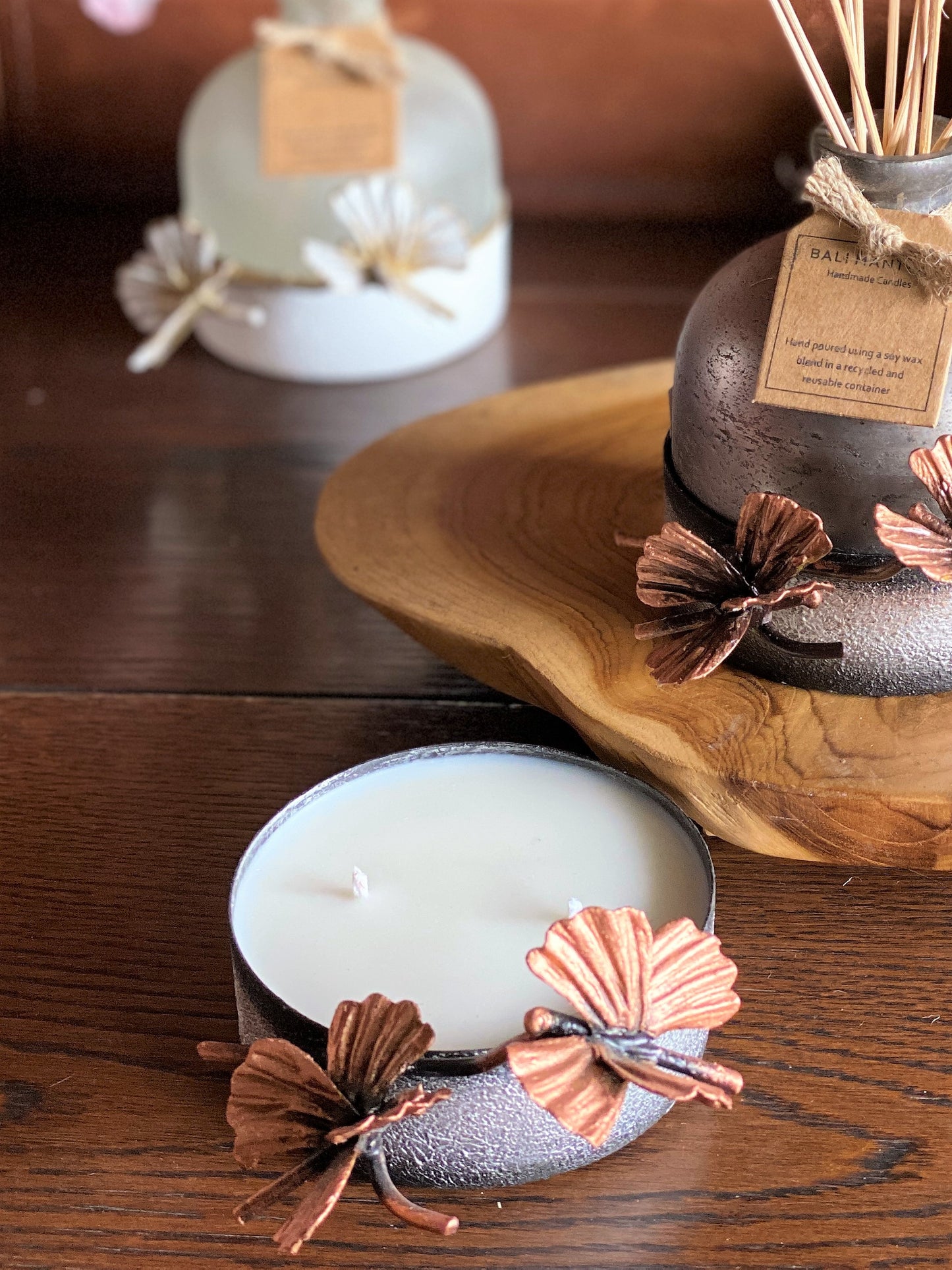 Butterfly Candle Copper - 2 Wick I Soy Wax Candle