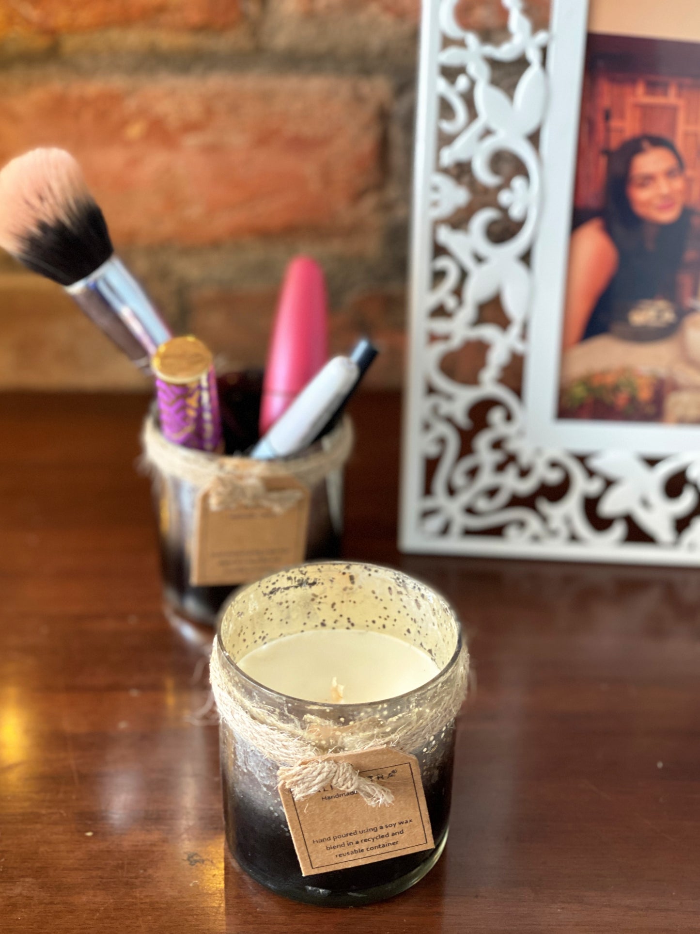 Two Tone Glass Candle - Black I Soy Wax Candle