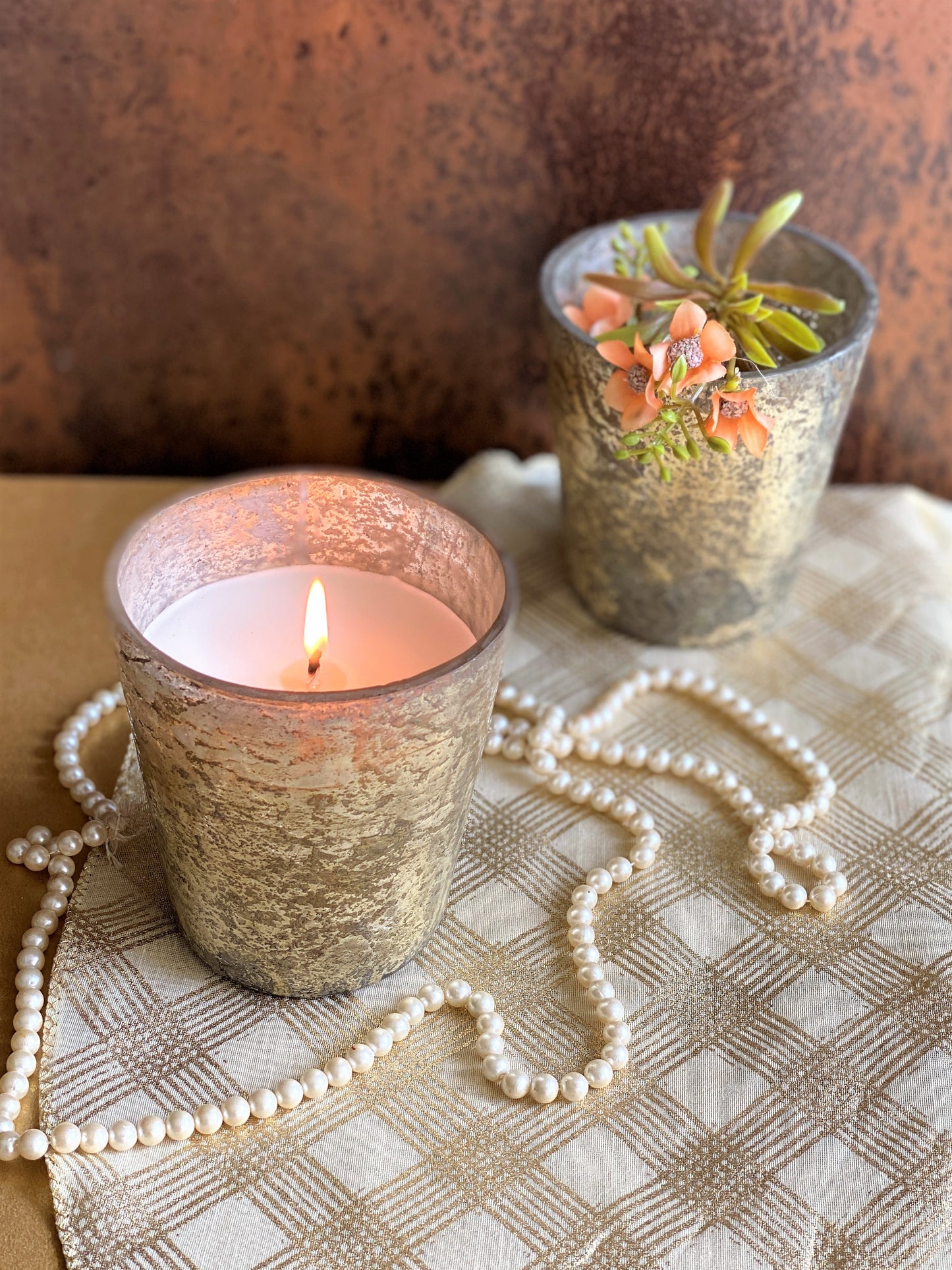 Mercury Glass Candle - Gold I Soy Wax Candle