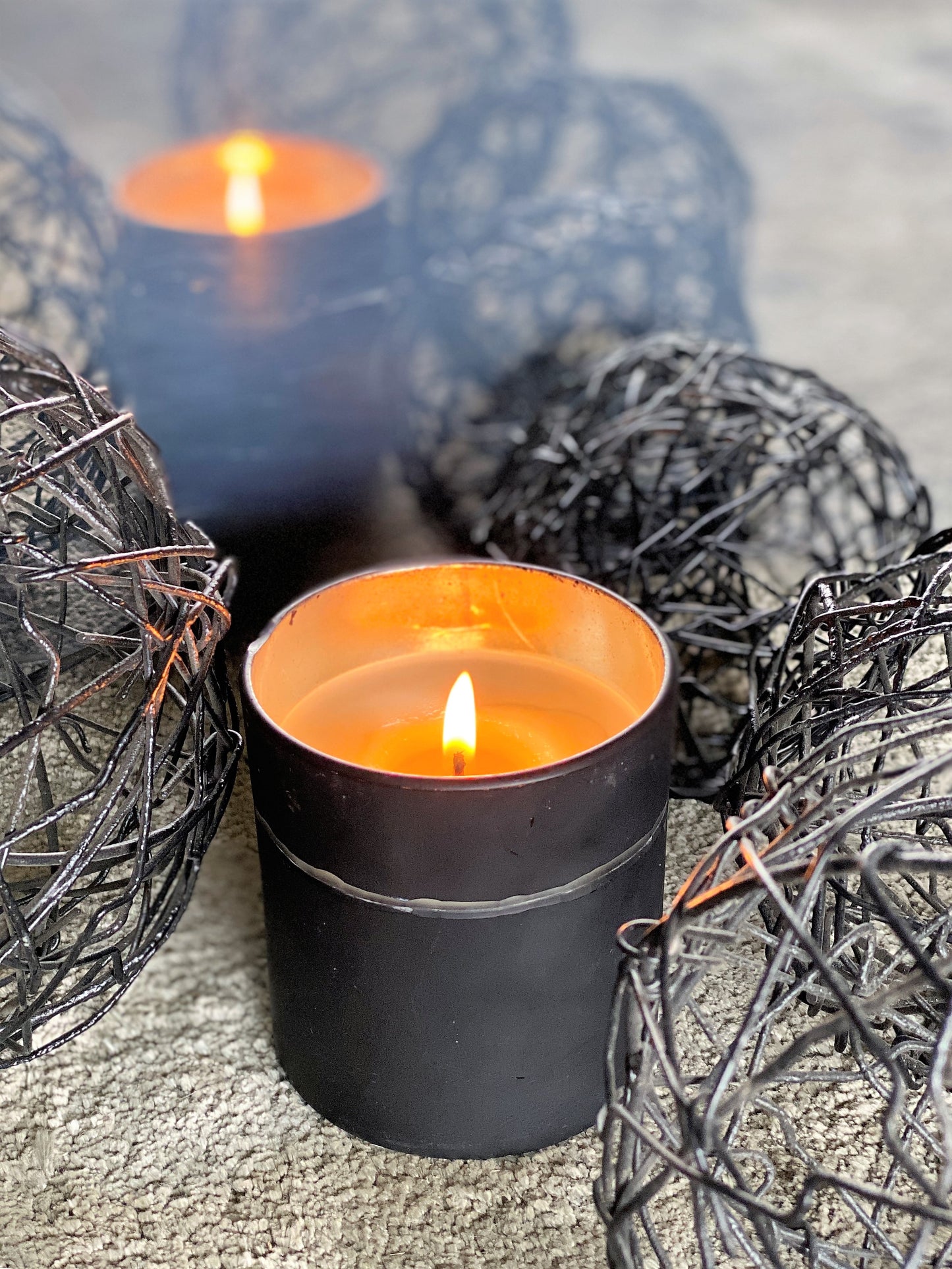 Strikethrough Matte Black Candle I Soy Wax Candle